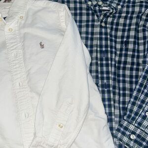 Polo by Ralph Lauren Kids White and Blue Plaid Button Down Shirts